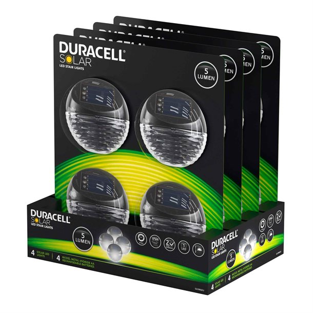Duracell solcelle trappelys med 5 lumen - 4 stk. GL038GDU